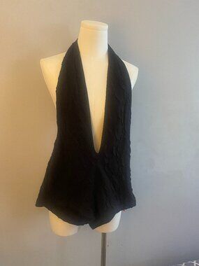 SHEIN Black Deep Plunge Halter Romper NWT Size 2